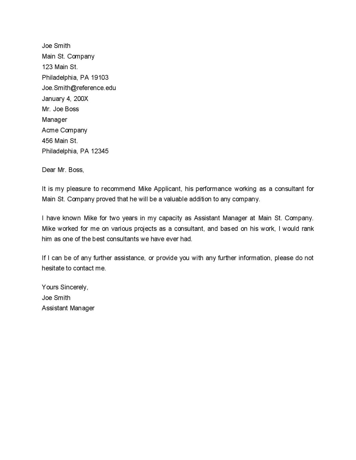 Sample Recommendation Letter for Employee from Manager PDF